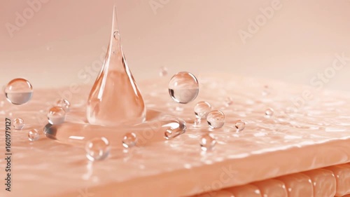 3D Skincare Animation Showing Deep Hydration Effect hydration molecules penetrating skin layers—great for cosmetic explainer videos, dermatology content, or medical visuals.
