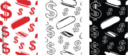 Seamless dollar sign pattern background for finance and business design vector illustration art design
