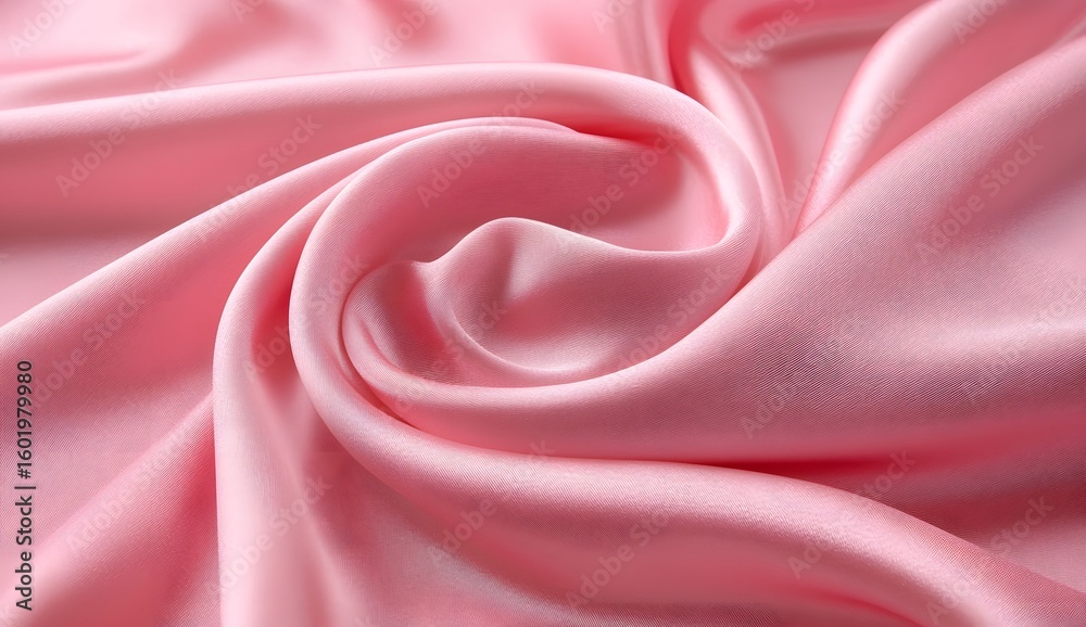 Obraz premium Pink satin fabric for background. Pink colored wrinkled and folded image.