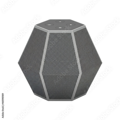 Geometric octagonal prism shape isolated on transparent background