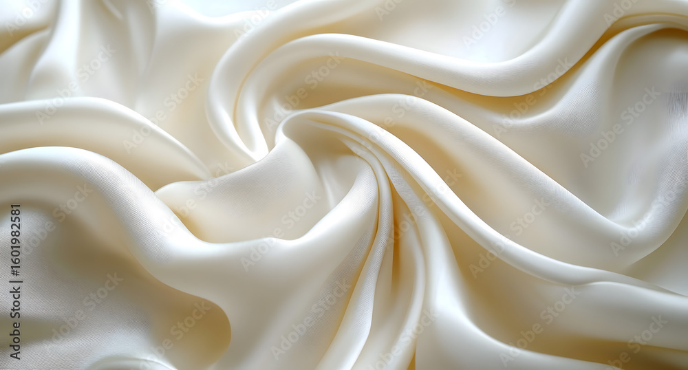 Fototapeta premium Silky Fabric white background. 