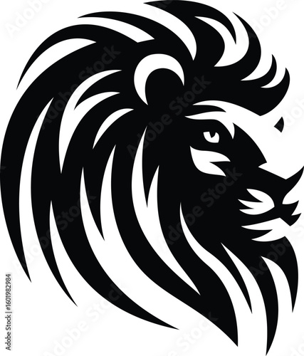 Lion head emblem logo design. Lion head line art vector icon
