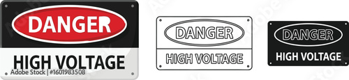 Find high voltage danger sign vector illustration safety hazard warning electrical caution sign design