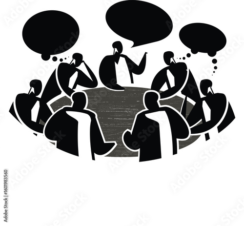 business people meeting in silhouette