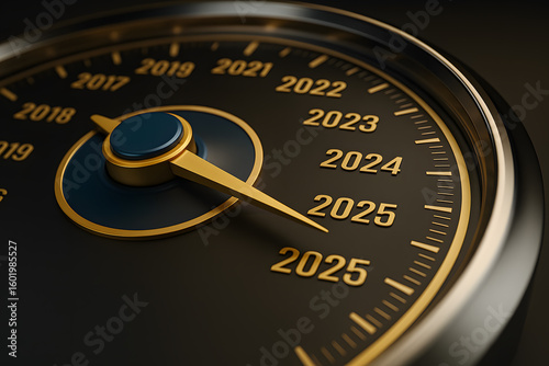 Clock Face Visualization Showing Future Projections and Progress with Highlighted Years Ahead for Business and Planning Concept
