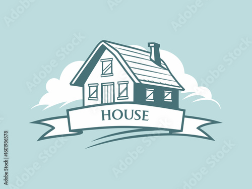 A woman cleans in front of a charming home, symbolizing home maintenance.