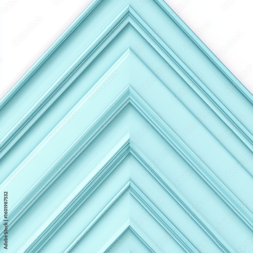 Obraz premium Light teal corner molding design.