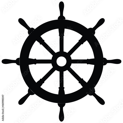 Classic ship steering wheel silhouette