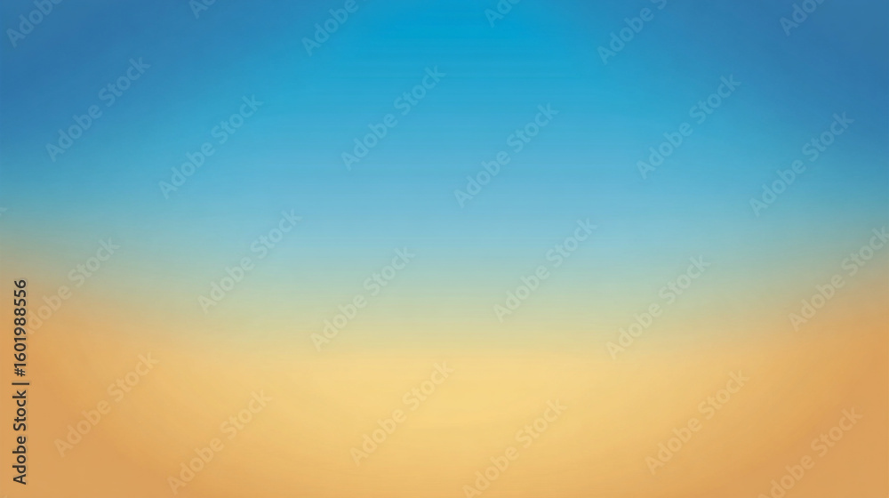 Naklejka premium Smooth gradient background transitioning from soft sky blue to warm sand tones. Minimalist, calming, and natural color blend perfect for design, presentations, and digital projects.