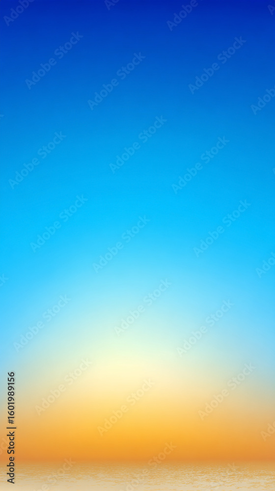 Naklejka premium Smooth gradient background transitioning from soft sky blue to warm sand tones. Minimalist, calming, and natural color blend perfect for design, presentations, and digital projects.