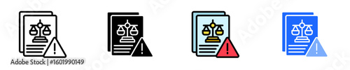Legal Risk Management  Icon Set Multiple Style Collection