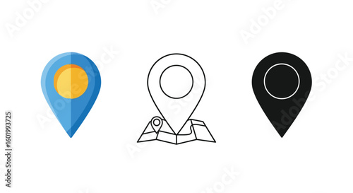 Location pin icon set vector illustration, map pointer symbol for gps navigation and destination app editable Free Download Location pin icon set vector illustration, map pointer symbol for gps navigation and destination app editable - GFXLoad