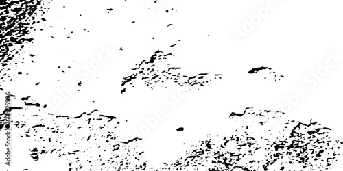 Distress urban overlay spotted concrete grain surface grainy noise rust wall grunge black splatter and white background. damaged chalk crack rough ink wall texture.	