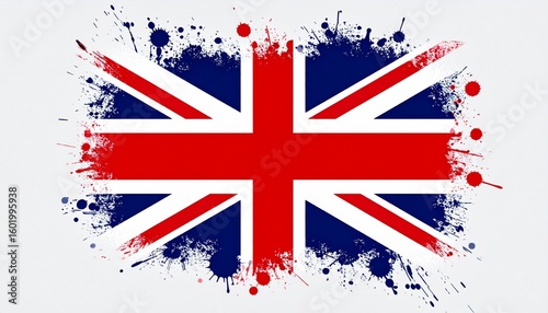 A weathered UK flag as a backdrop for classic British traditions

