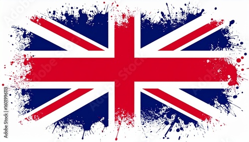 A Union Jack painted wall in a grunge artistic street style shot

