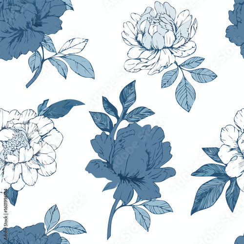 Elegant Hand-Drawn Floral Vector Pattern for Wallpaper and Backgrounds