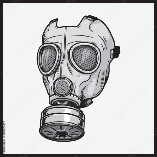 gas mask on white background