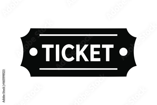 exclusive ticket black silhouette icon vector illustration