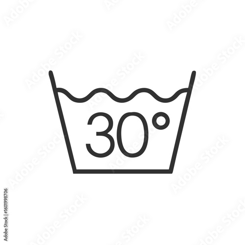 Laundry icon 30 degrees for blogs, websites, clipart, care label, clothing, washing, educational and awareness materials, presentations
