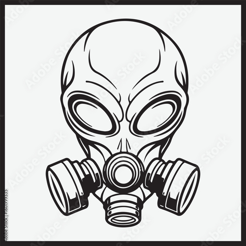 alien gas mask vector