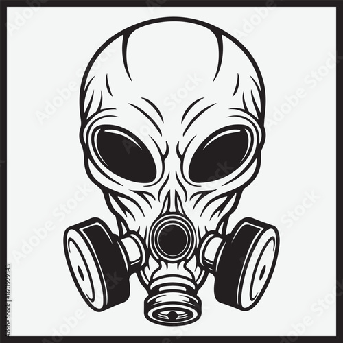 alien gas mask vector