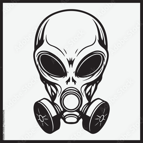 alien gas mask vector