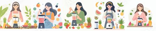 female character vector blending fruit