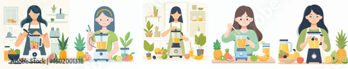 female character vector blending fruit