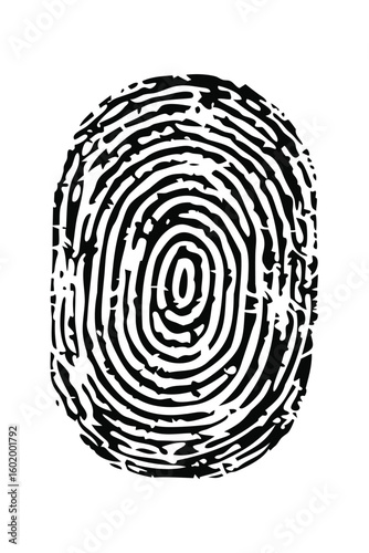 Unique biometric fingerprint pattern identity security and individuality for digital legal concepts vector illustration
