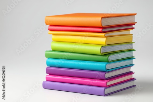 Wallpaper Mural Stack of colorful books on a white surface Torontodigital.ca