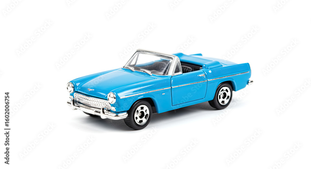 Classic Blue Toy Convertible Car Model. Classic Blue Toy Convertible Car Model.