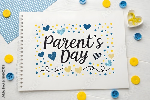 Happy Parent's Day Banner with Hearts