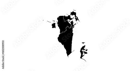 Bahrain Map Silhouette Vector