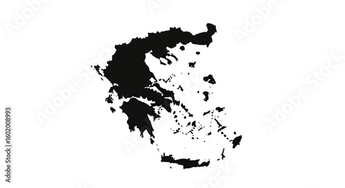 Greece Map Silhouette Vector 
