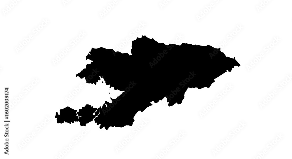 Fototapeta premium Kyrgyzstan Map Silhouette Vector