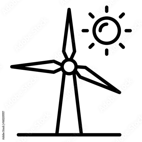 Wind Energy line icon