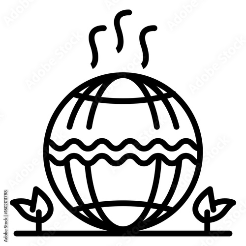 Geothermal Energy line icon