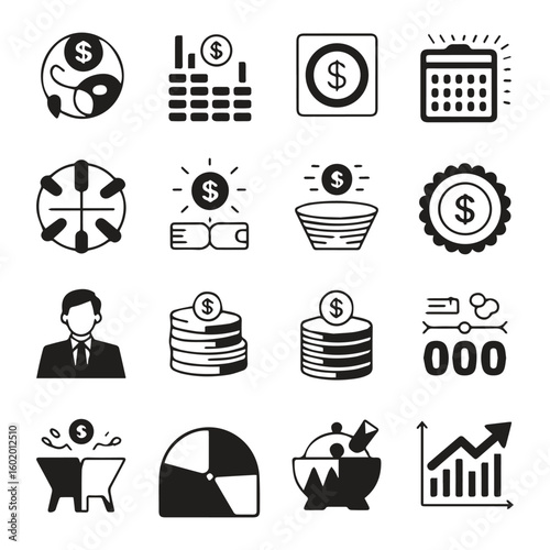 finance icons set