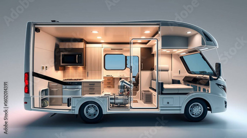 Rv motorhome interior design camper van mobile home travel vehicle recreational vehicle road trip lifestyle design