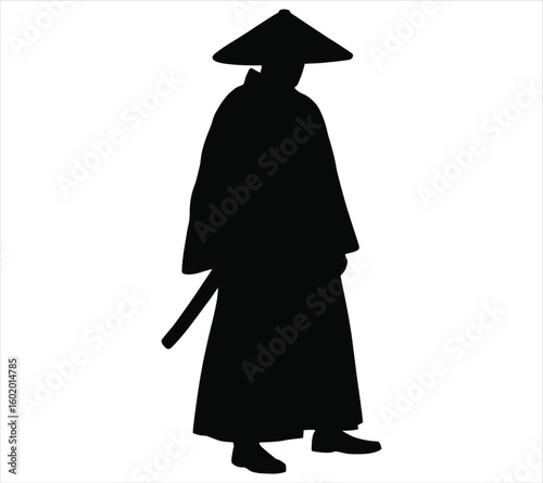 Ronin Drawing Sword Silhouette Art