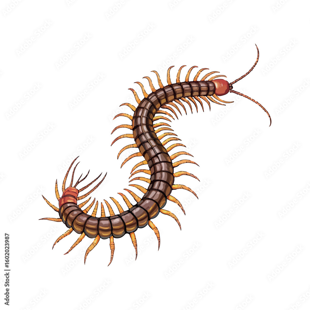 Fototapeta premium Had centipede lice color vector on white background.02