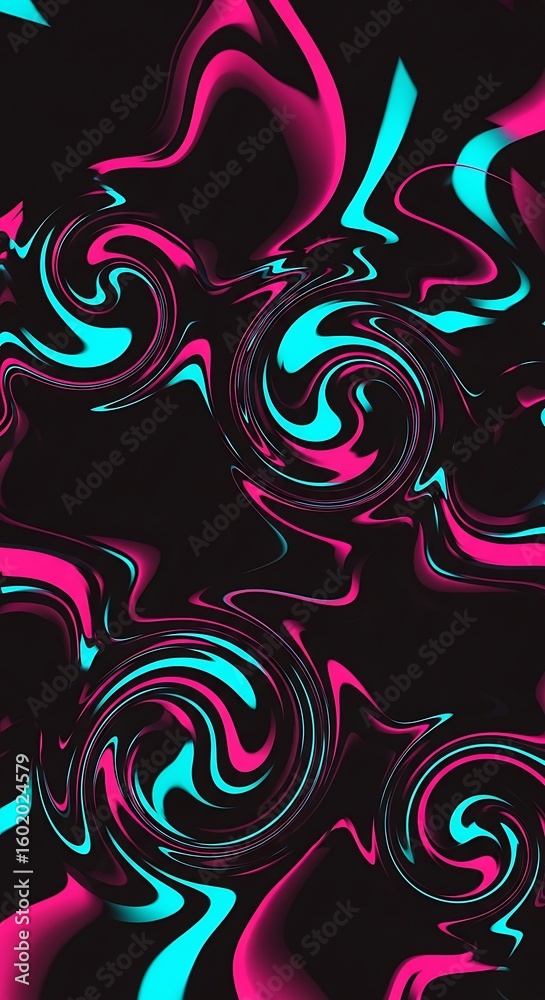 Fototapeta premium Abstract digital art: Dynamic swirls and vibrant colors create captivating effect