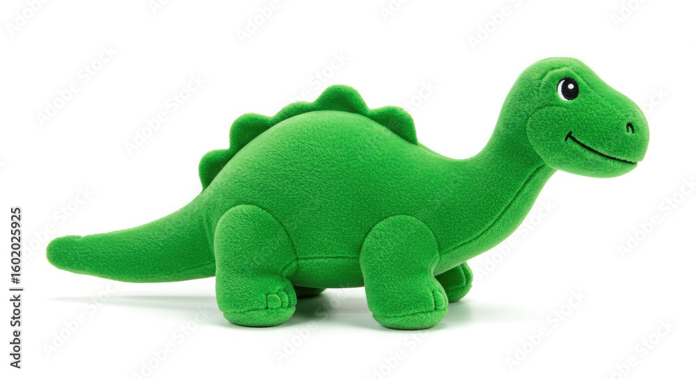 Fototapeta premium Green Dinosaur Plush Toy Isolated.