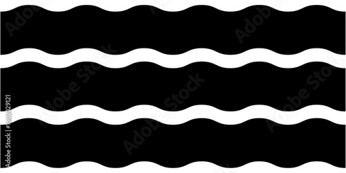 黒い太めの波線が描かれたシンプルな背景素材