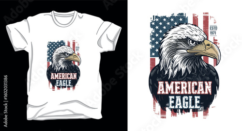 American eagle graphic vector art t-shirt design print
