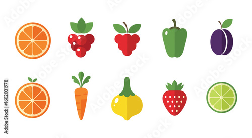 A collection of fresh fruits and vegetables for healthy living and nutrition