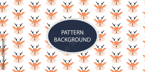 Canvas Print Childish Babies Pattern Animal head background