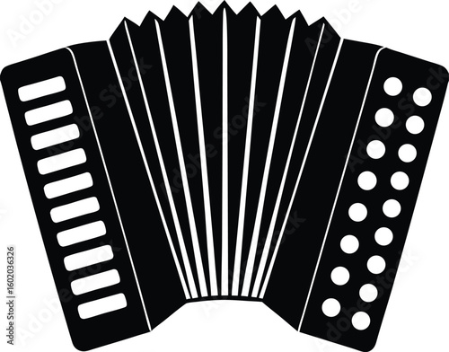 Classic Accordion Musical Instrument Silhouette new 2025 trendy
