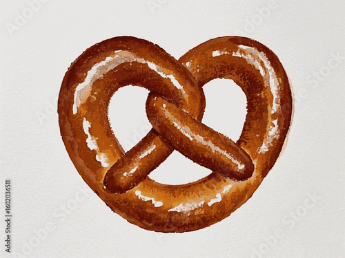 Evocative: bread Pretzel isolated watercolor vector illustration svg