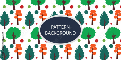 Green forest pattern backgrkound design. Hand draw texture. Vector template. fabric